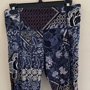 ATHLETA Long Nylon/Spandex Running/Exercise Tights: Floral Print: MEDIUM; NWOT!